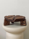 Hand Carved  Pedestal Stand | Sculptural Wooden Plant Riser | Organic Home Decor