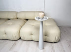 White epoxy resin plant stand, round wood side table, modern home decor gift
