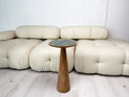 Wood and resin plant stand, small round side table, farmhouse decor gift