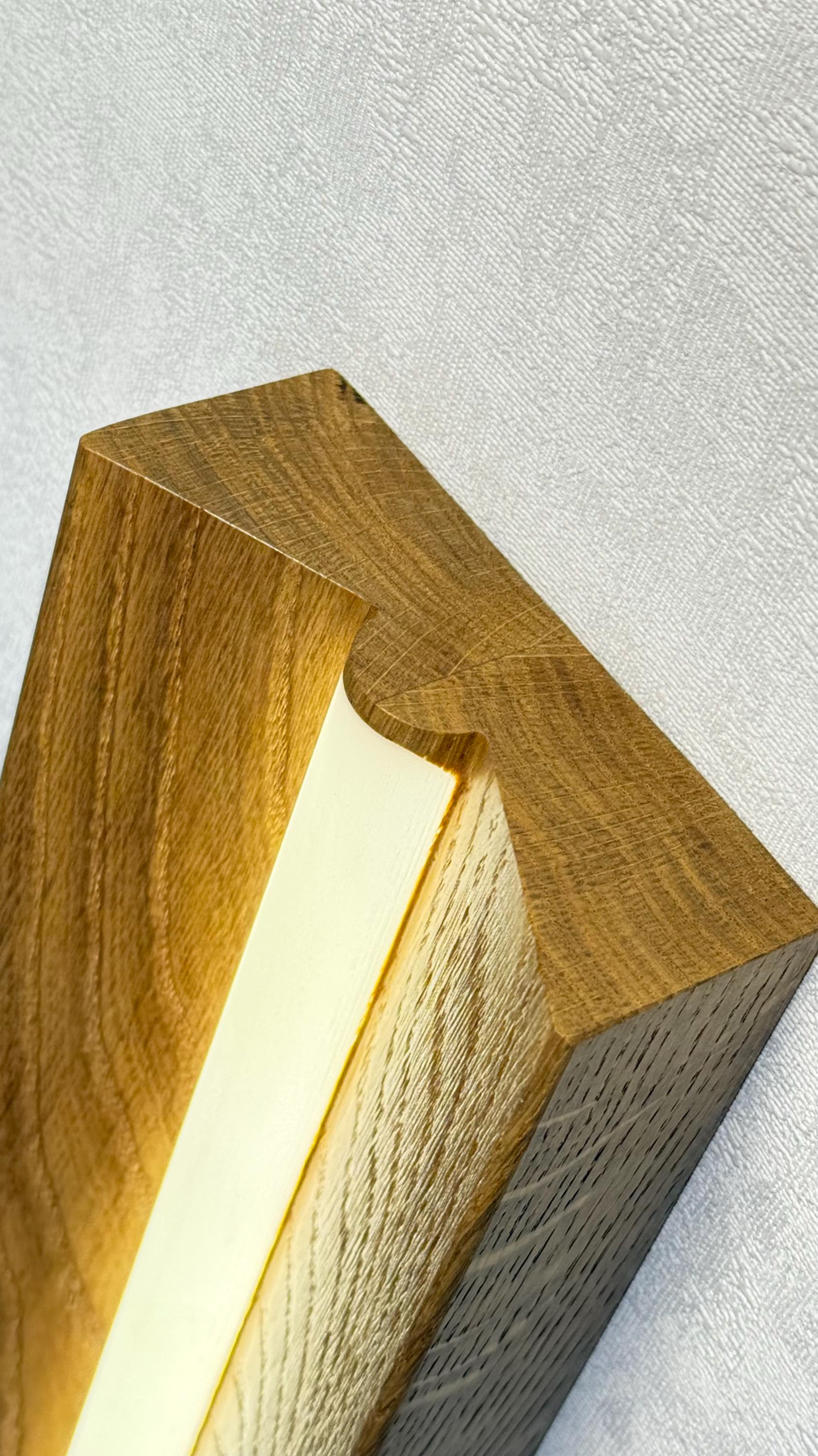 Wooden LED Wall Sconce, Corner Night Light, Modern Home Decor