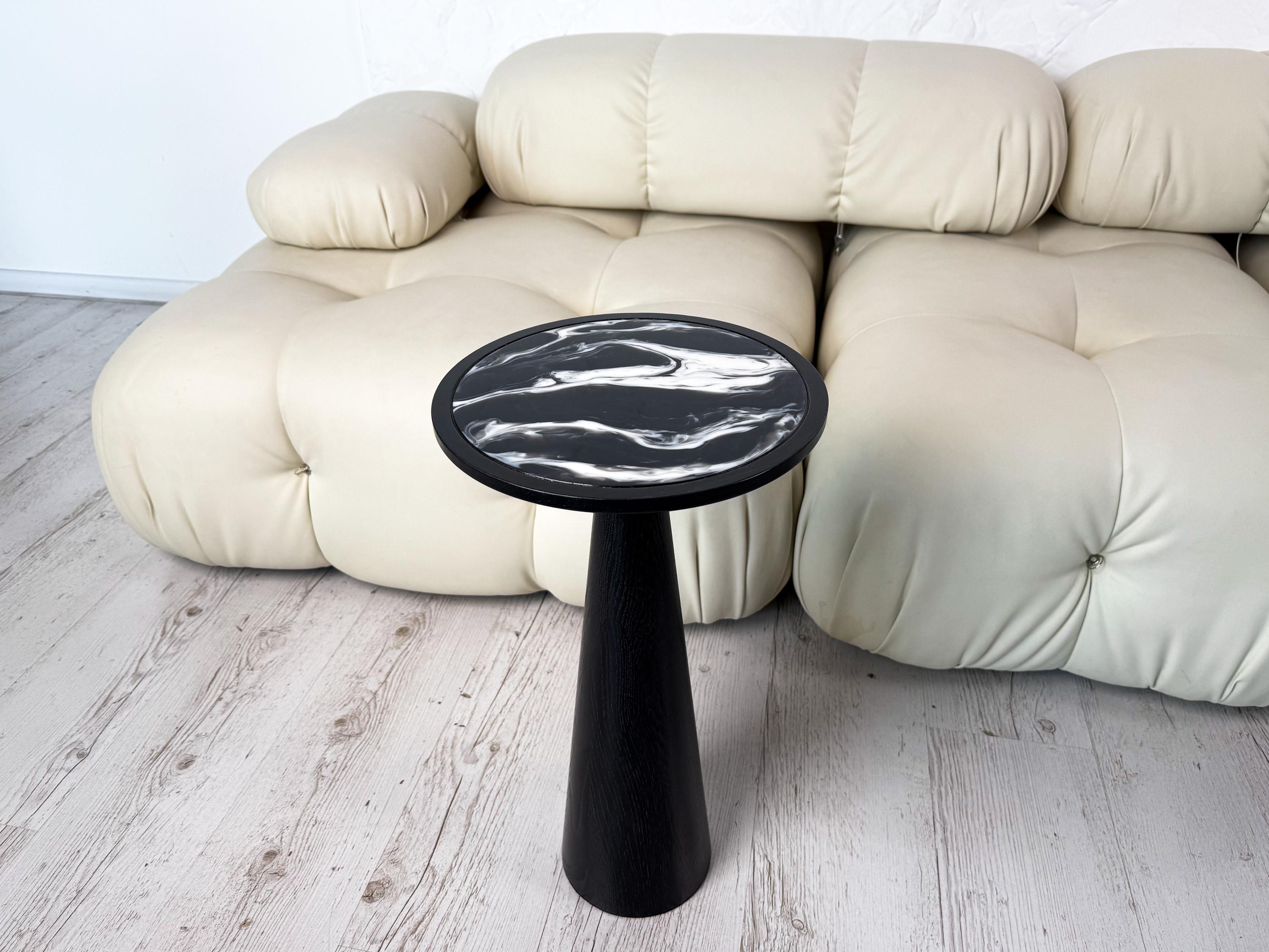 Resin Mushroom Table | Walnut Plant Stand, Modern Accent Furniture