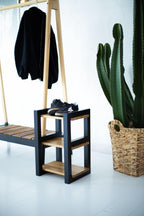 Handmade Oak Shoe Rack, Entryway Organizer Bench, Narrow Shoe Storage