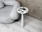 Black Marble Mushroom End Table, Handmade Plant Stand