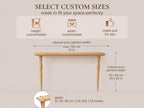 Narrow Console Table for Entryway | Solid Oak Hallway Table | Minimalist Sofa Table for Living Room