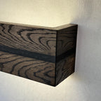 Dark Oak Wood Wall Sconce, Rustic LED Bedside Lamp