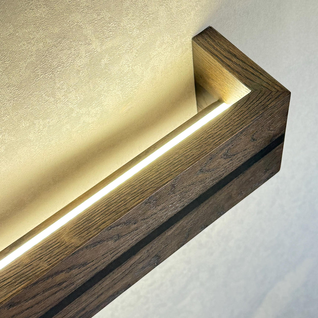 Handmade Oak Wood Wall Sconce, Modern Minimalist Bedside Accent Lamp