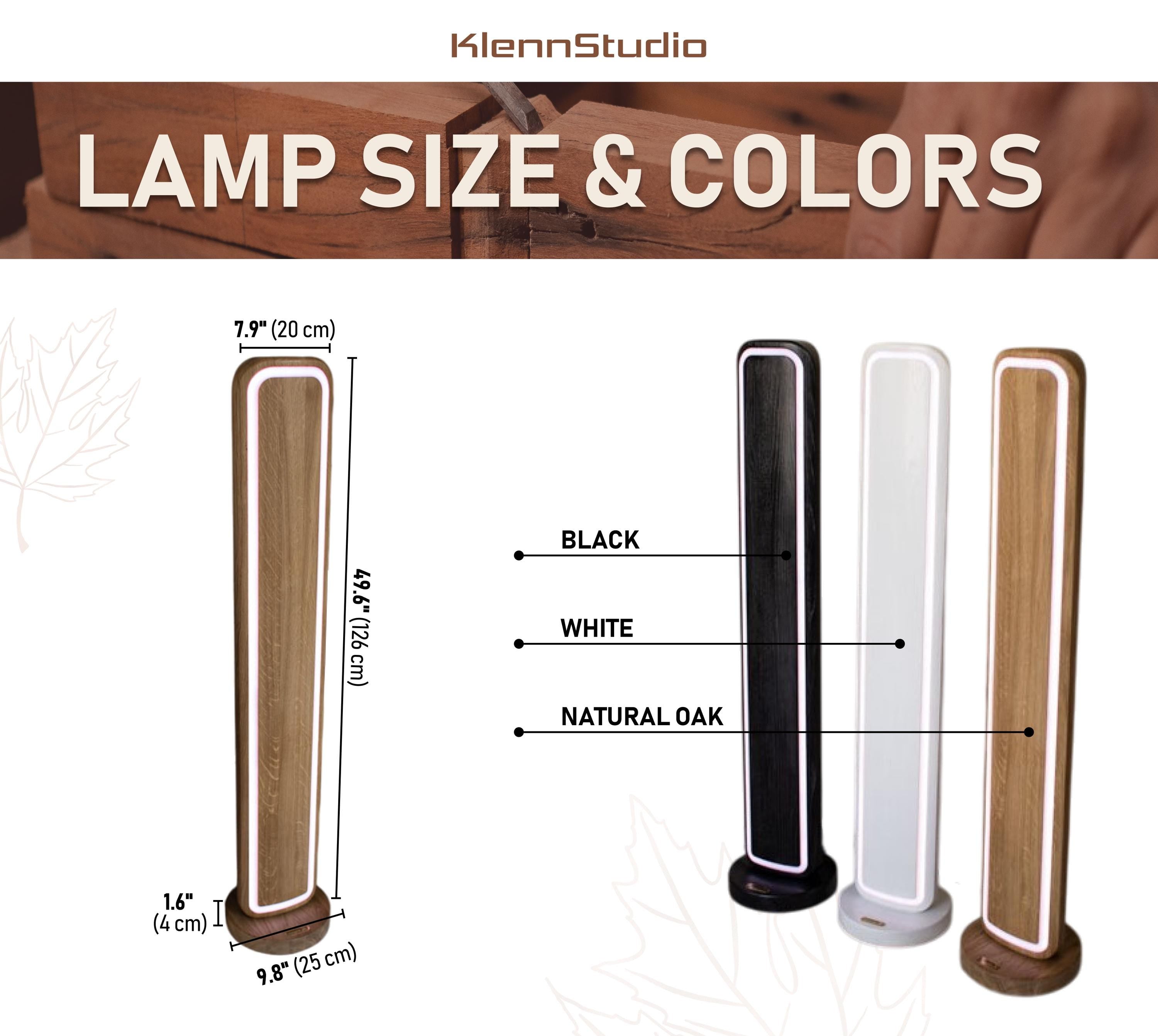RGB Oak Wood Floor Lamp, Color Changing LED Remote Lighting