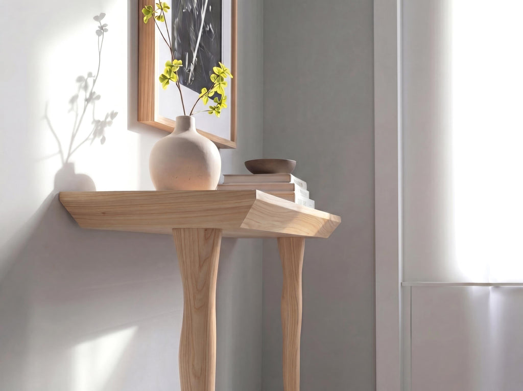 Narrow Console Table for Entryway | Solid Oak Hallway Table | Minimalist Sofa Table for Living Room