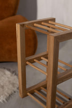 Wood storage bench, minimalist shoe rack, rustic home decor entryway shelf