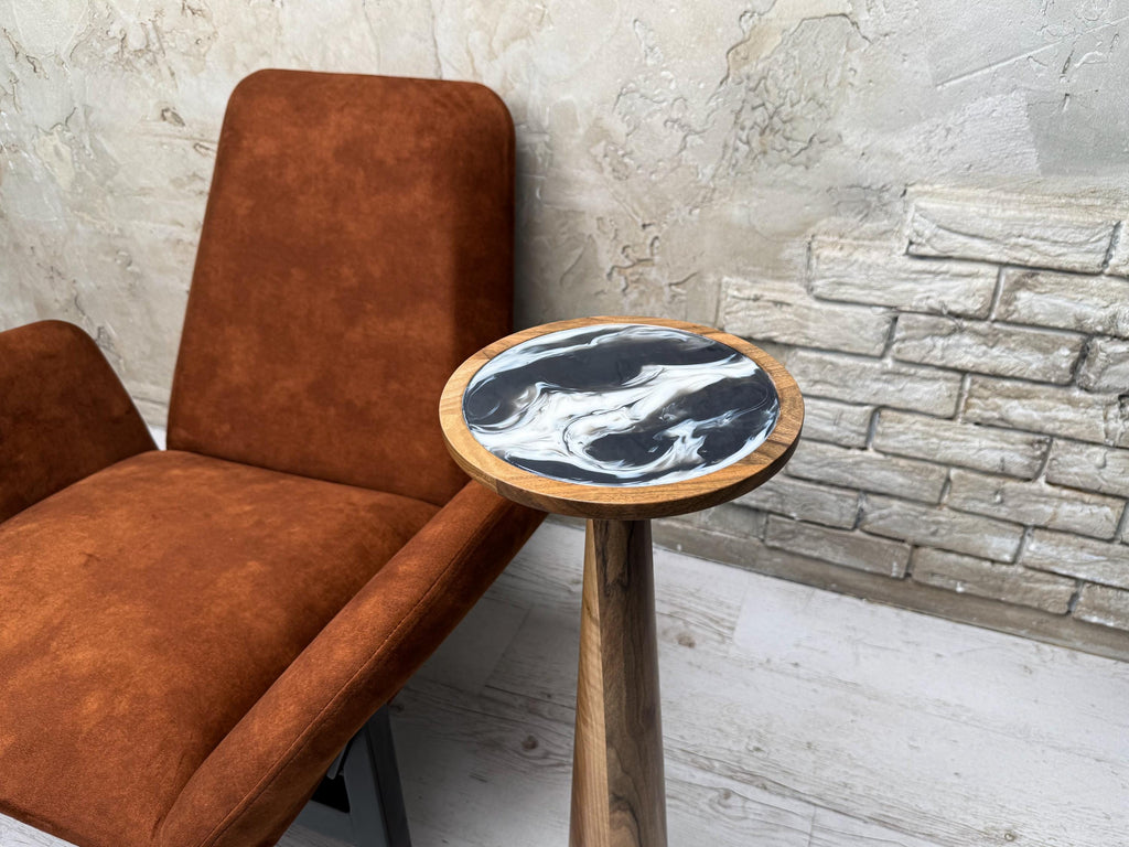 Resin Mushroom Table, Black Accent Sofa Table, Modern Home Decor