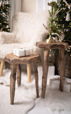 Wood hat stand, rustic wooden pedestal for hats or statuettes, handmade decor