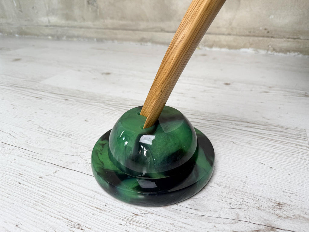 Long Wooden Shoehorn, Walnut Oak, Epoxy Resin Handle