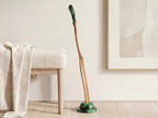 Handcrafted Extra Long Wooden Shoehorn with Stand, Walnut/Oak, Green Epoxy Resin Handle