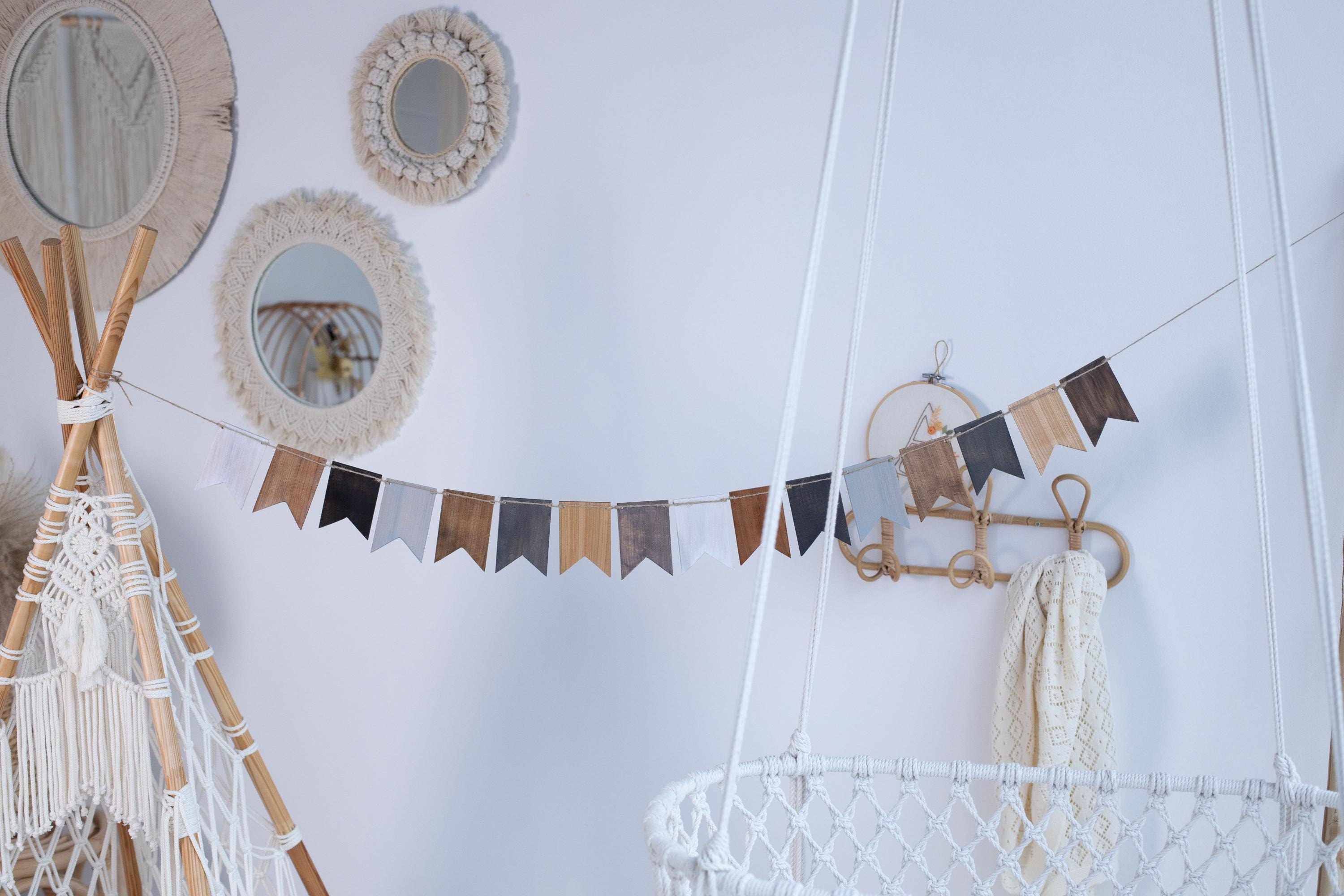 Wooden wall banner, rustic party garland, autumn home decor sign