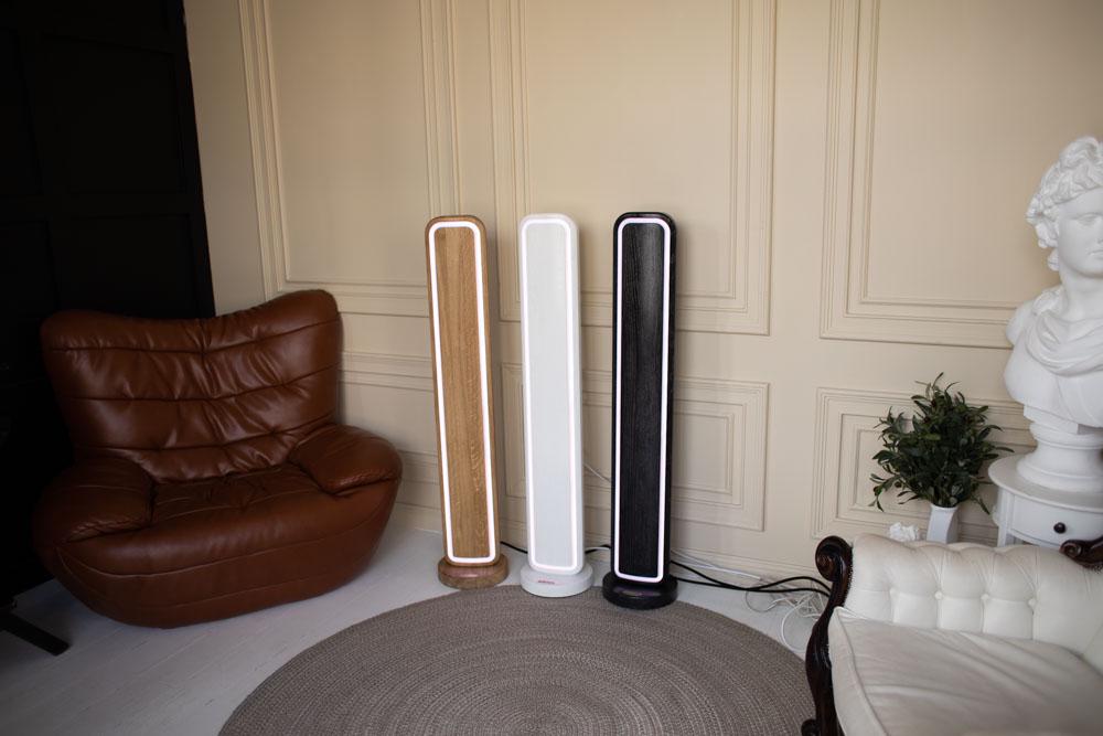RGB Oak Wood Floor Lamp, Color Changing LED Remote Lighting