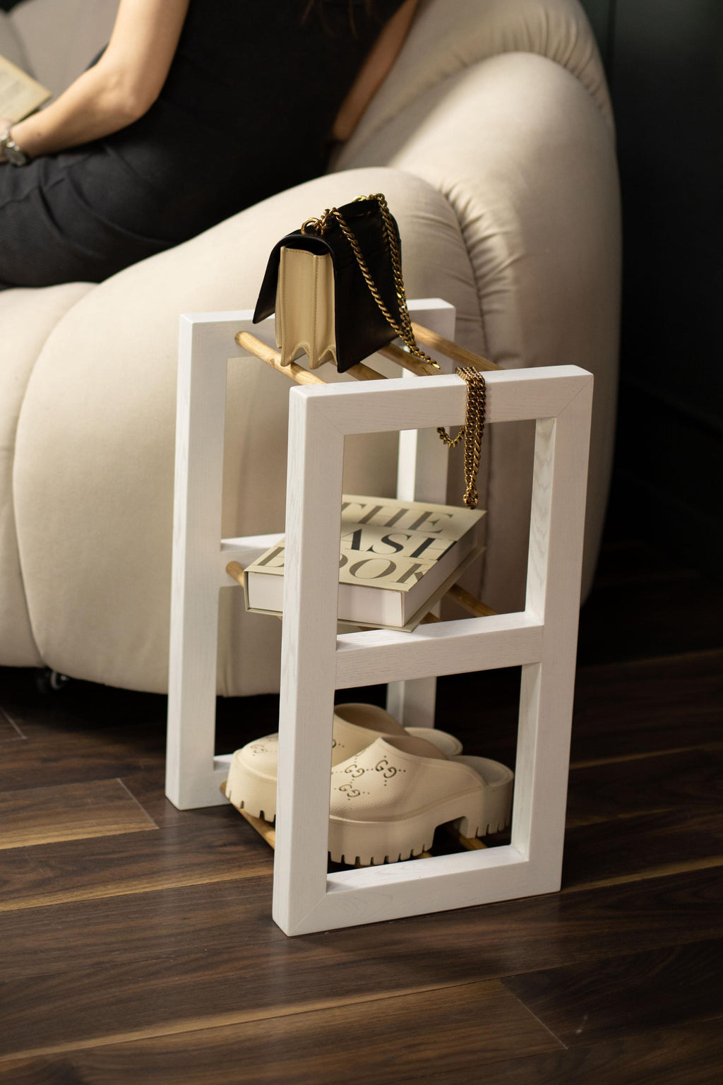 Wood Shoe Rack, Entryway Mudroom Organizer, Wooden Shoe Display