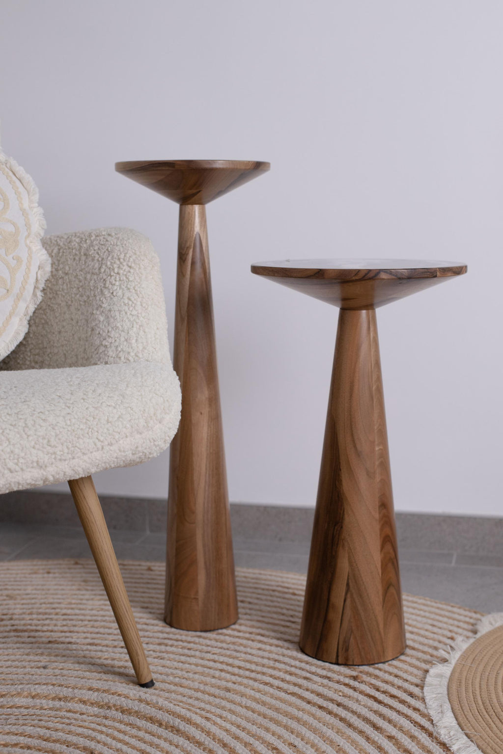 Handmade Oak End Table with Resin | Modern Wood Plant Stand