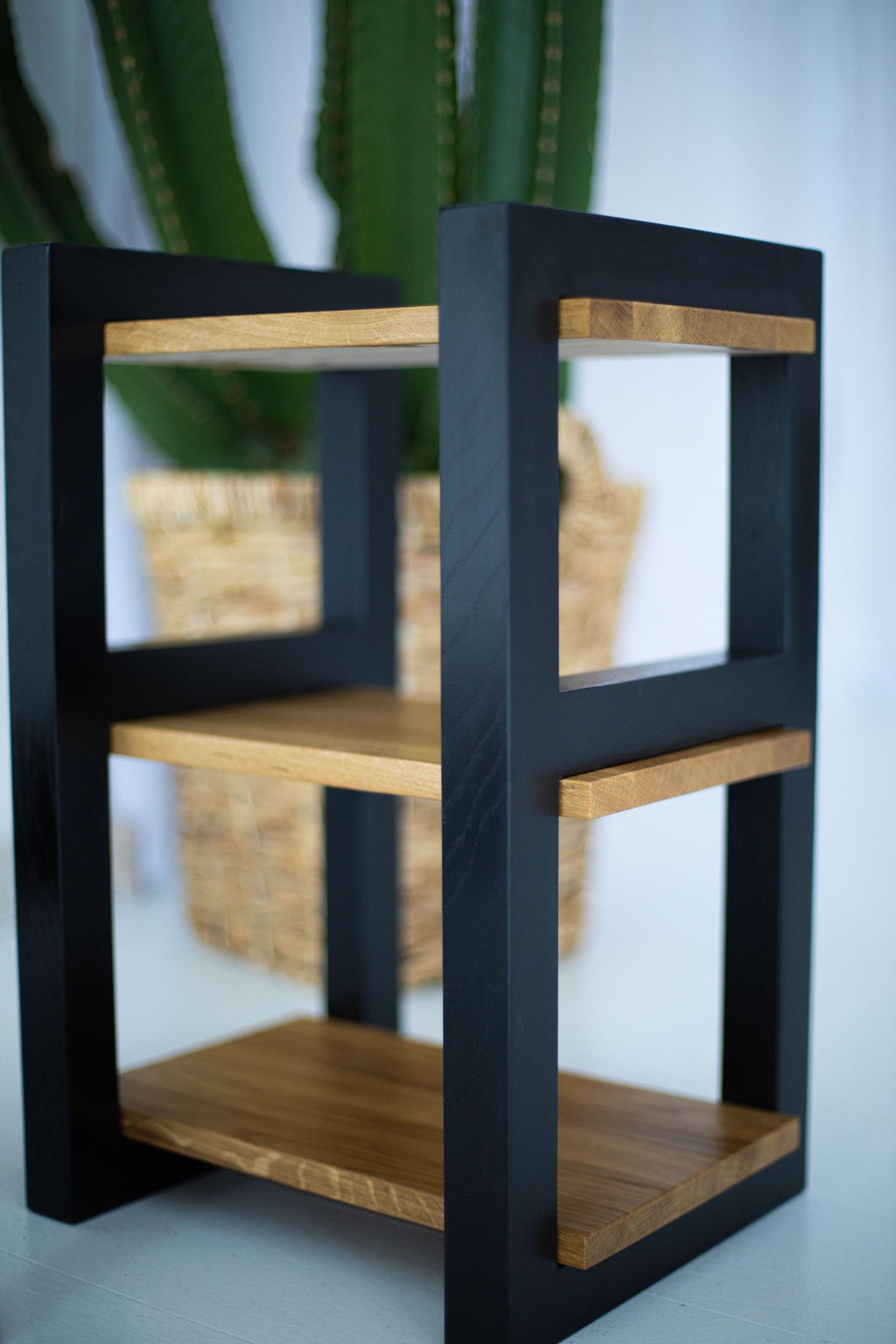 Oak Wood Vertical Shoe Rack, Narrow Entryway Organizer