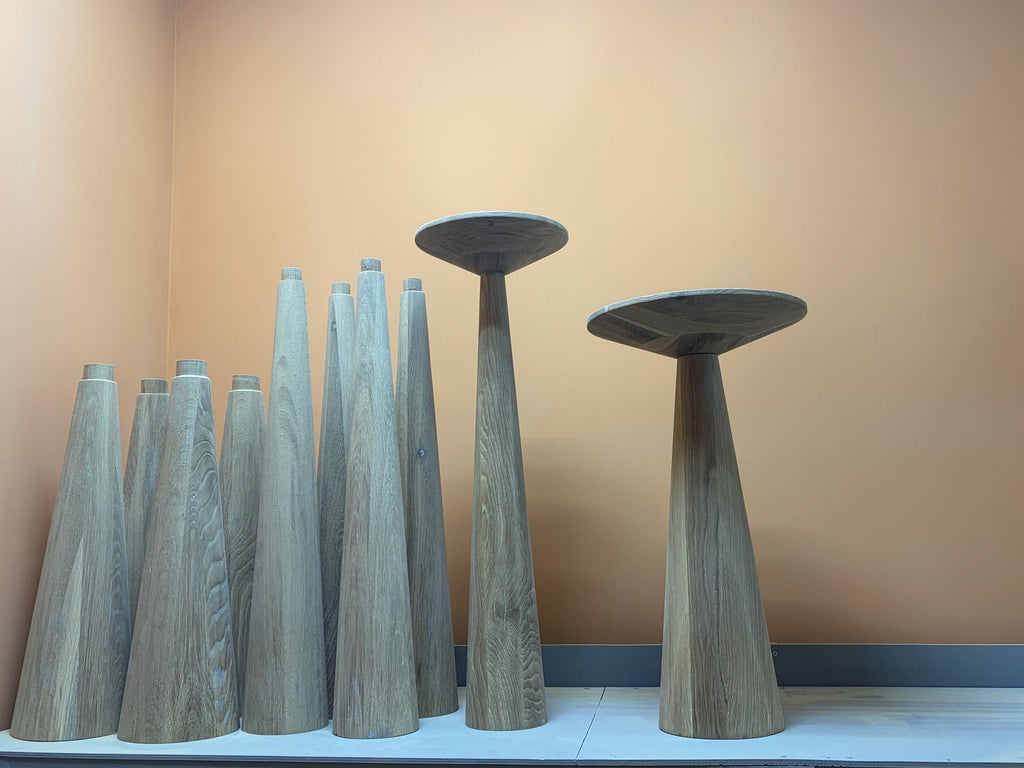 Black Epoxy Resin Coffee Table, Minimalist Mushroom Plant Stand