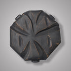 Handmade Black Wooden Sculptural Plant Stand, Organic Cherry Wood Accent