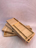 Wood Desk Organizer, Round Phone Stand, Pen & Glasses Display