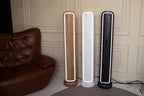 RGB Corner Floor Lamp, Tall Natural Wood LED Lamp