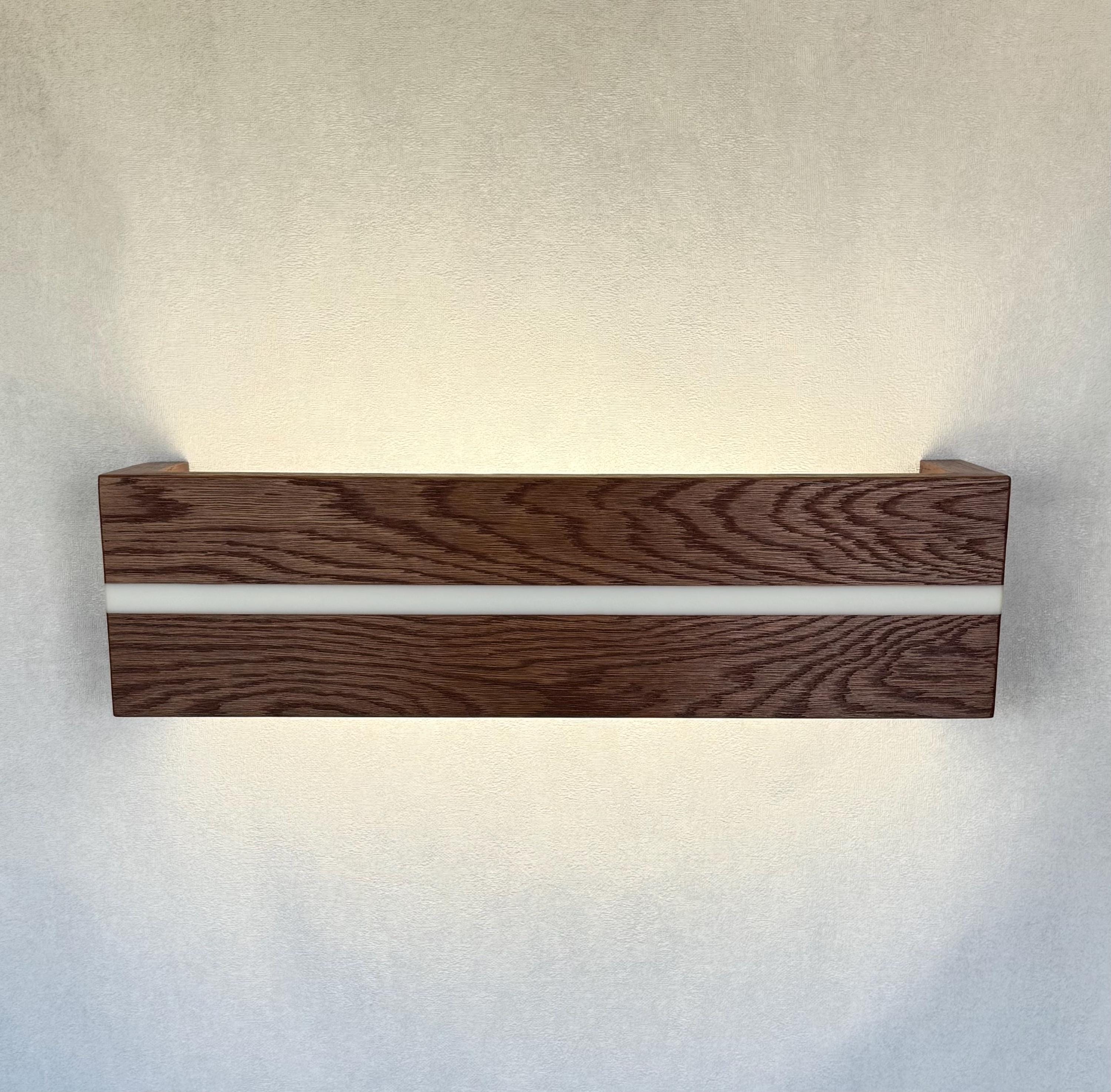 Minimalist Oak Wood LED Wall Sconce, Bedside Lamp