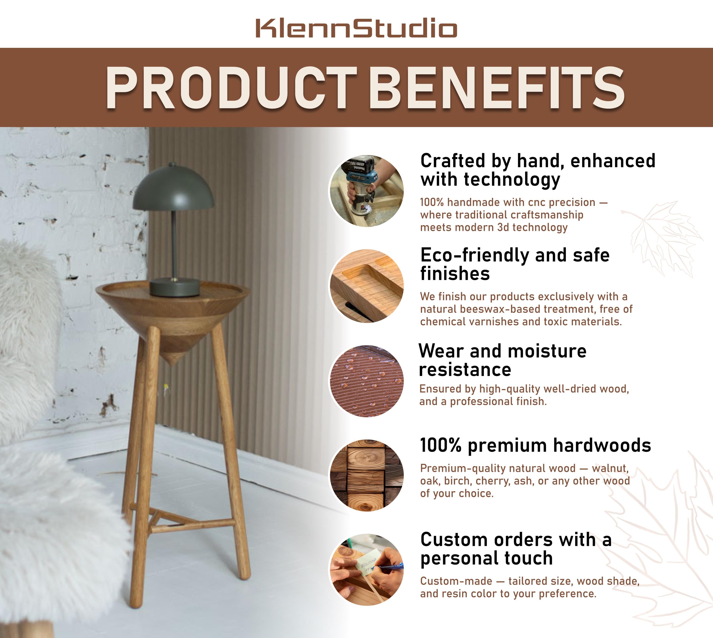 Tall Round Wood Side Table, Rustic Plant Stand