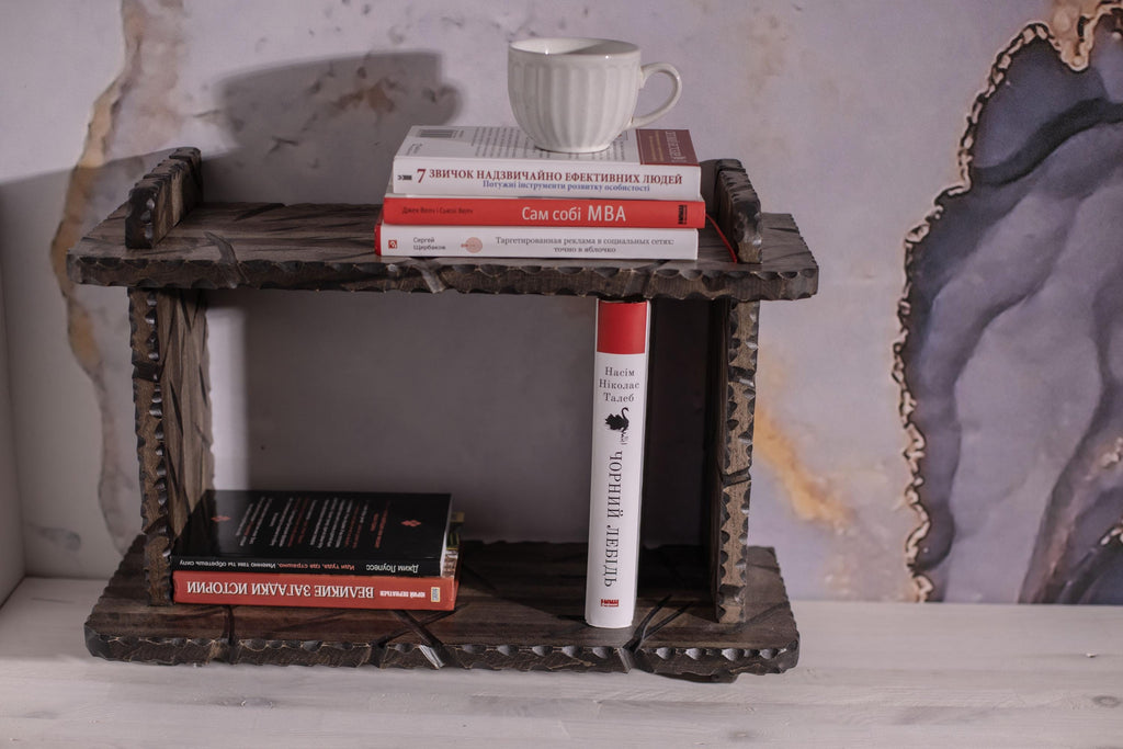 Handmade Cherry Wood Bookcase, Minimalist Mid Century Book Stand