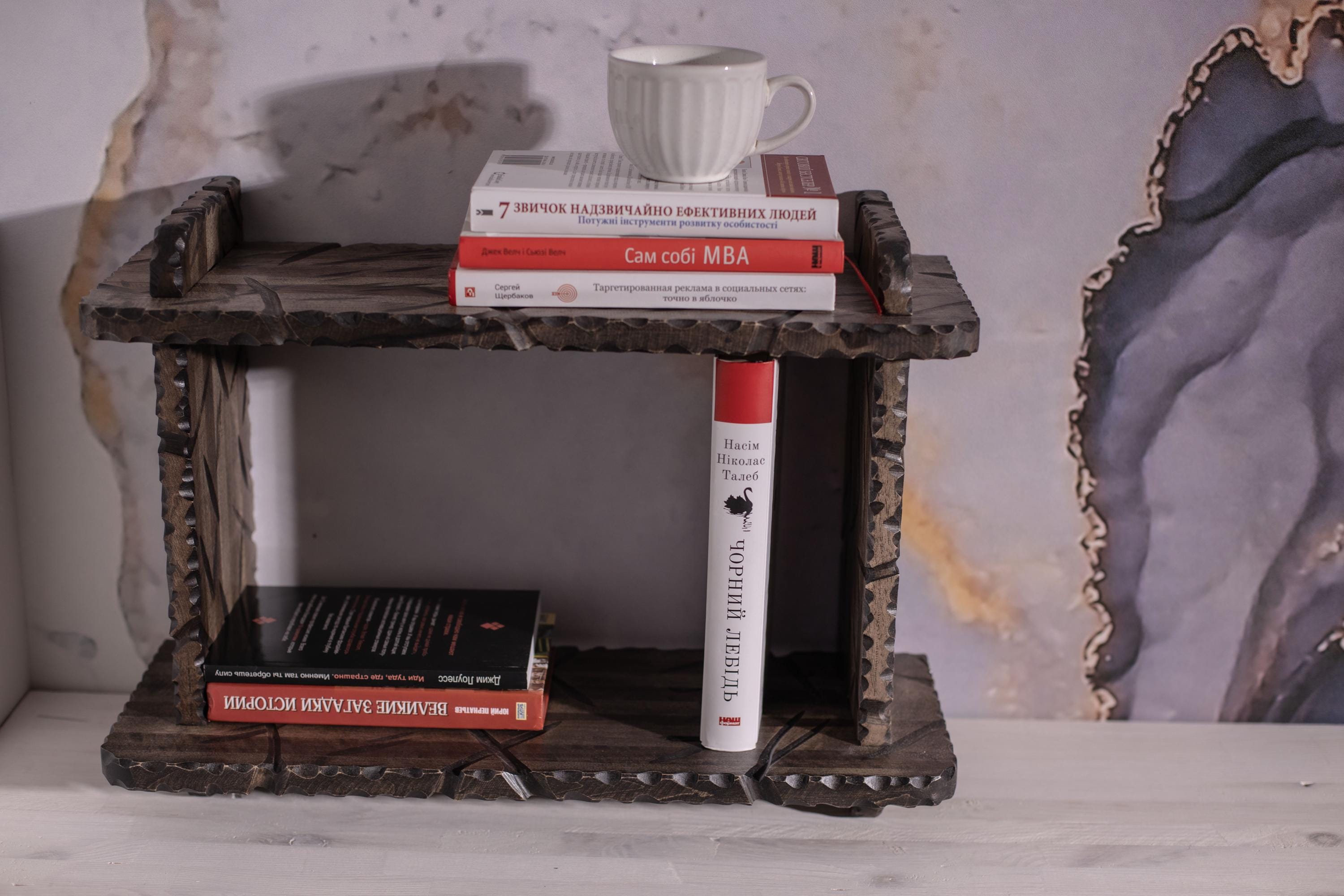 Handmade Cherry Wood Bookcase, Minimalist Mid Century Book Stand