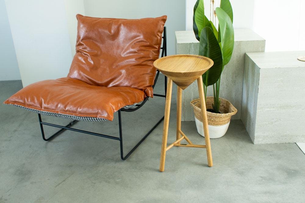Handmade Wood Accent Table, Mid-Century Modern Side Table