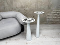 Wood Mushroom End Table, Resin Table Top, Plant Stand