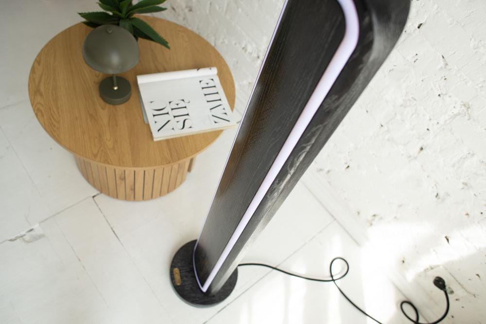 Black Oak RGB LED Floor Lamp, Modern Dimmable Mood Light