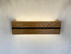 Handcrafted Oak Wood Sconce, Modern LED Wall Lamp, Natural Wax Finish