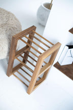 Vertical Wood Shoe Rack, Narrow Entryway Organizer, Farmhouse Style
