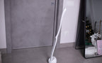 White long wooden shoe spoon, shoe horn with handle, entryway decor accessory