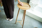 Tall Round Wood Side Table, Rustic Plant Stand