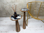 Black Epoxy Resin Coffee Table, Minimalist Mushroom Plant Stand