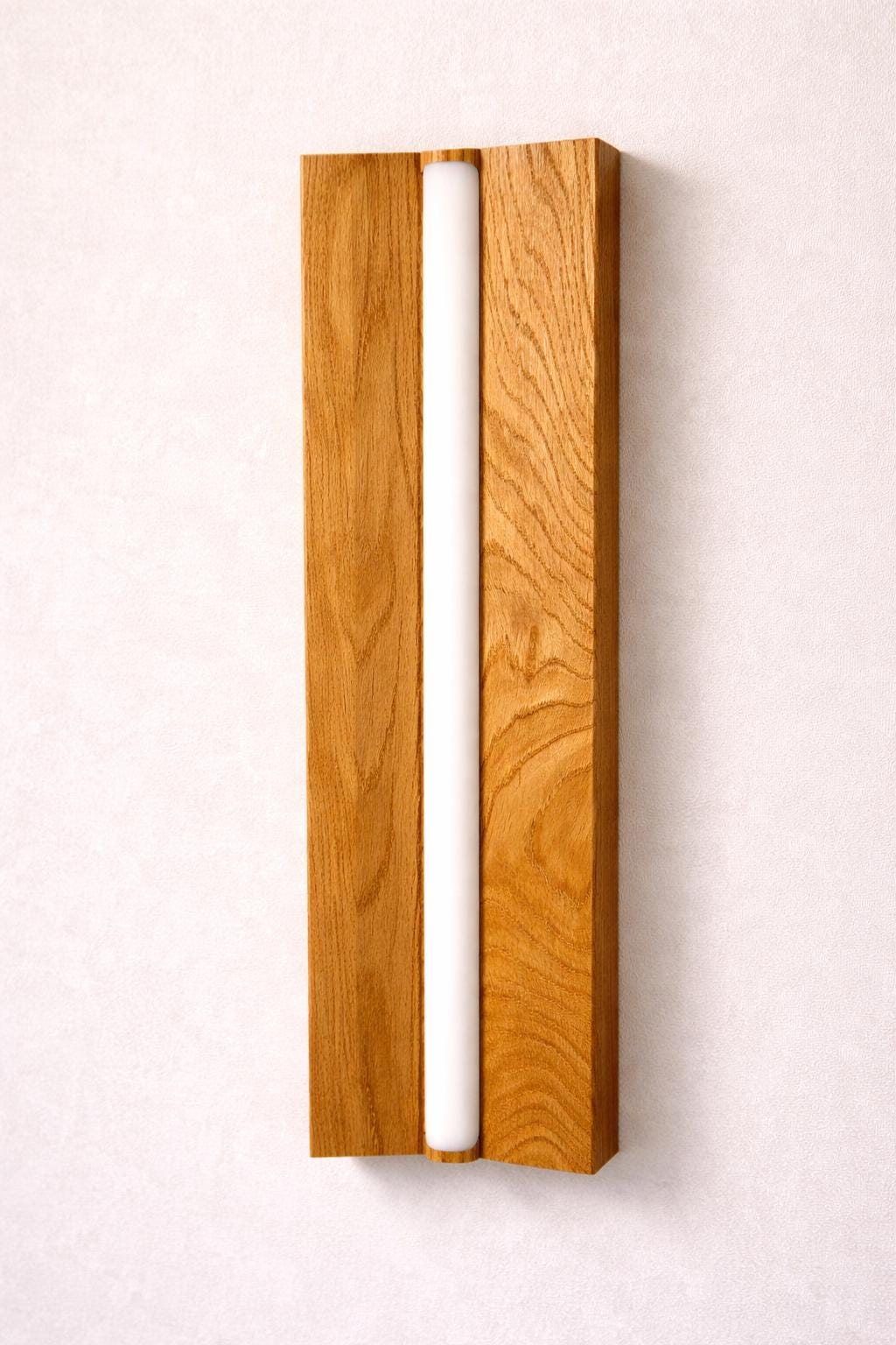 Minimalist Oak LED Wall Sconce, Modern Wooden Linear Mood Light
