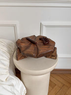 Rustic home decor, wooden plant stand, indoor farmhouse riser, flower pot platform