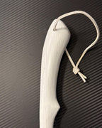 Long white shoehorn, wooden shoe spoon, natural wood shoe accessory