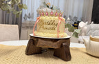 Rustic wood riser cake stand, handmade food pedestal, table decor