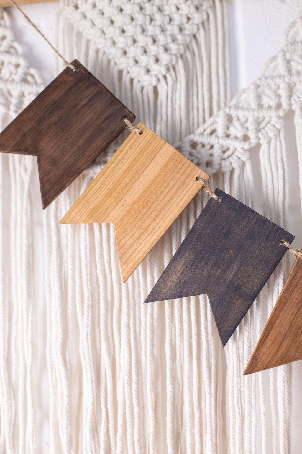 Wooden wall banner, rustic party garland, autumn home decor sign