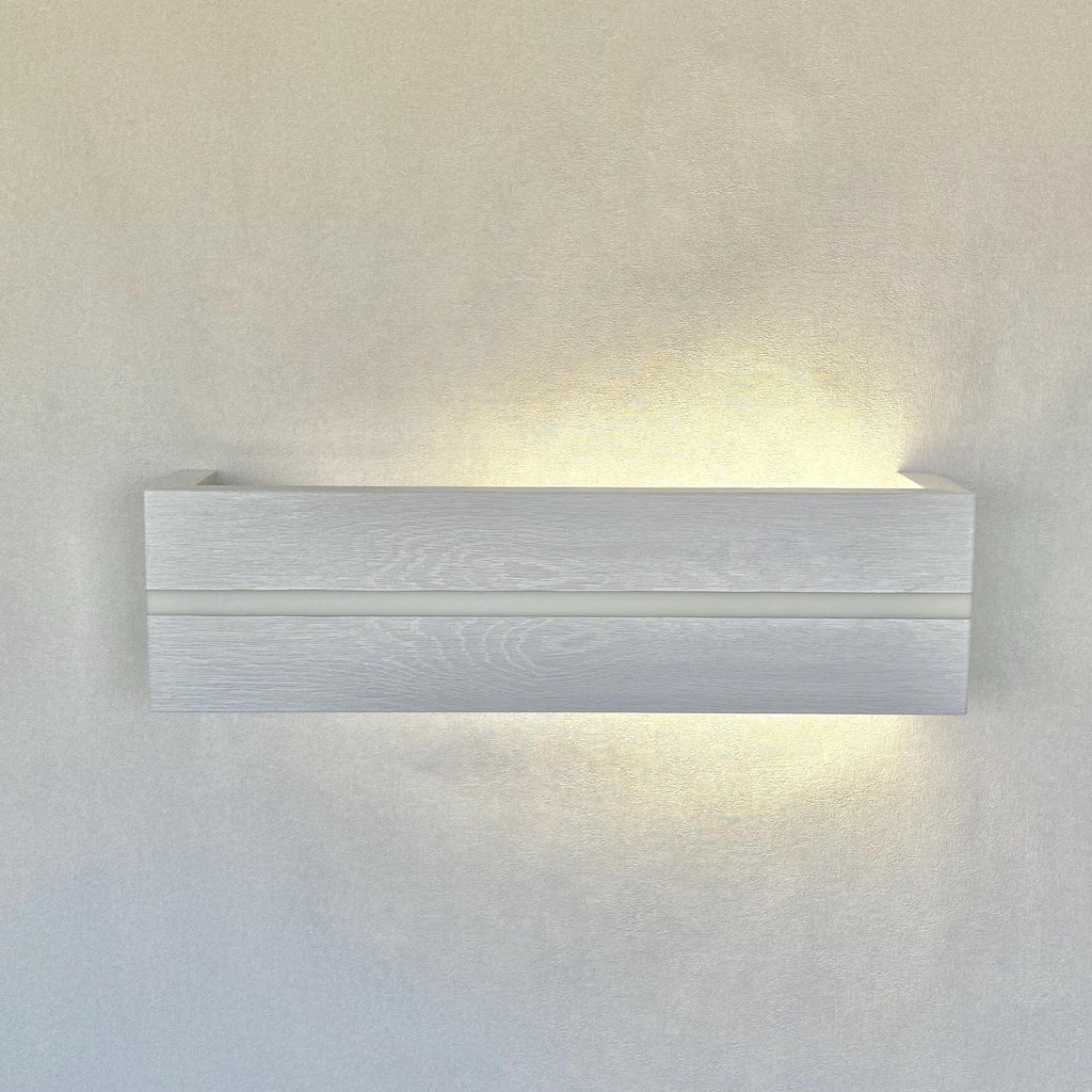 White Oak Wood LED Wall Sconce, Minimalist Bedside Lamp