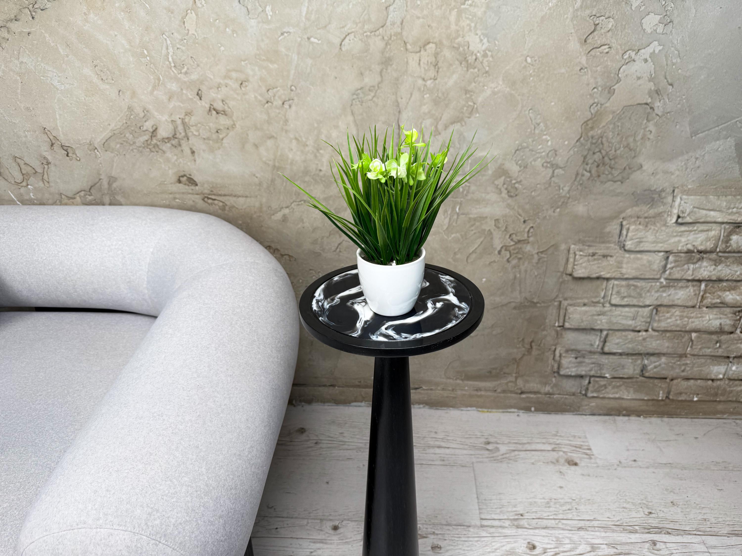 Resin Coffee Table, Round Wood Plant Stand, Modern Accent Table