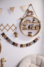 Wooden wall banner, nursery garland decor, rustic boho christmas gift