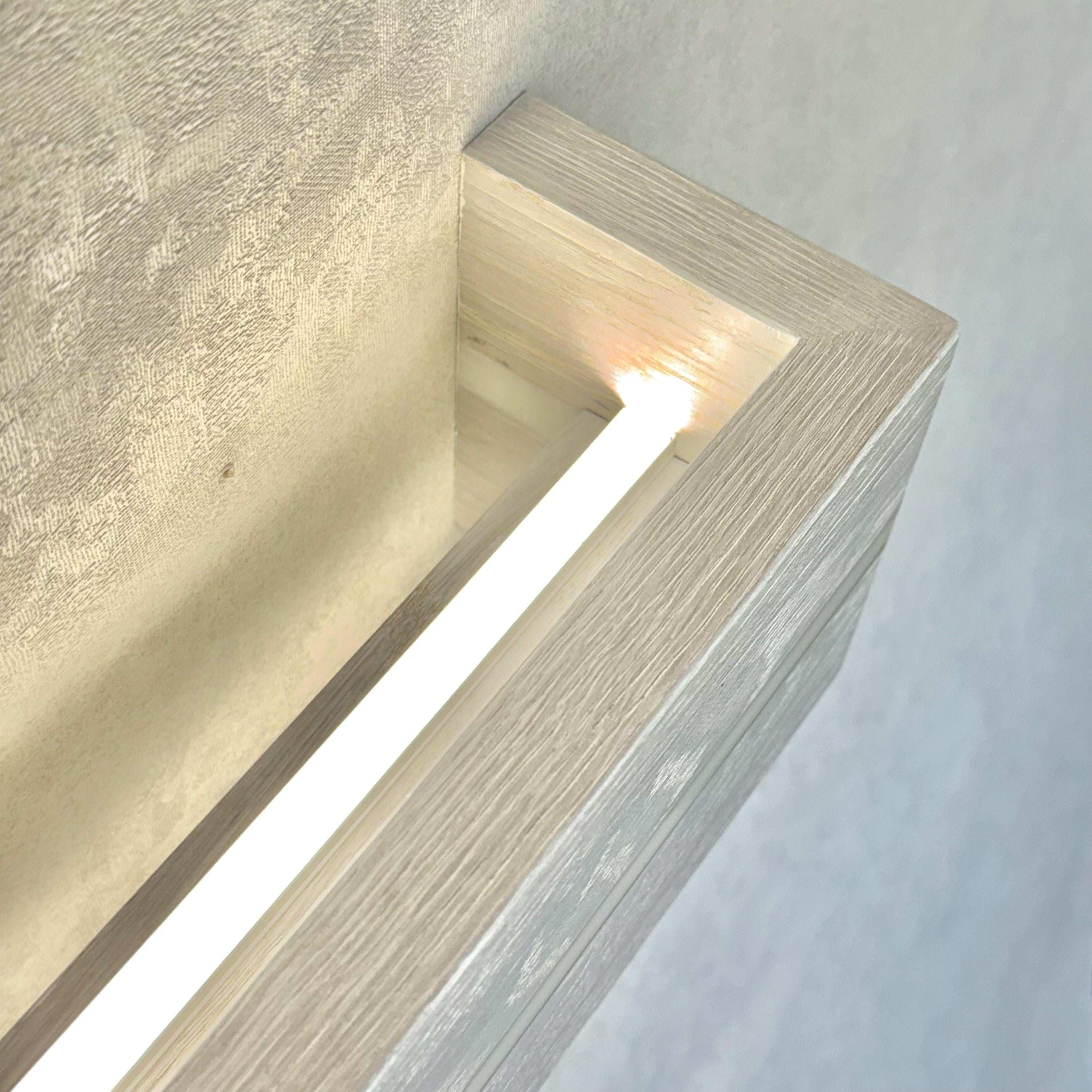 Handmade Oak Wood Wall Sconce, Modern Minimalist Bedside Accent Lamp