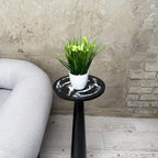 Black Marble Mushroom End Table, Handmade Plant Stand