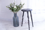 Rustic wood stool, handmade step platform, round pedestal stand