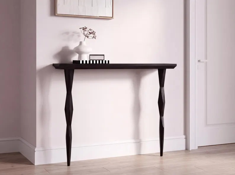 Narrow Console Table for Entryway | Solid Oak Hallway Table | Minimalist Sofa Table for Living Room